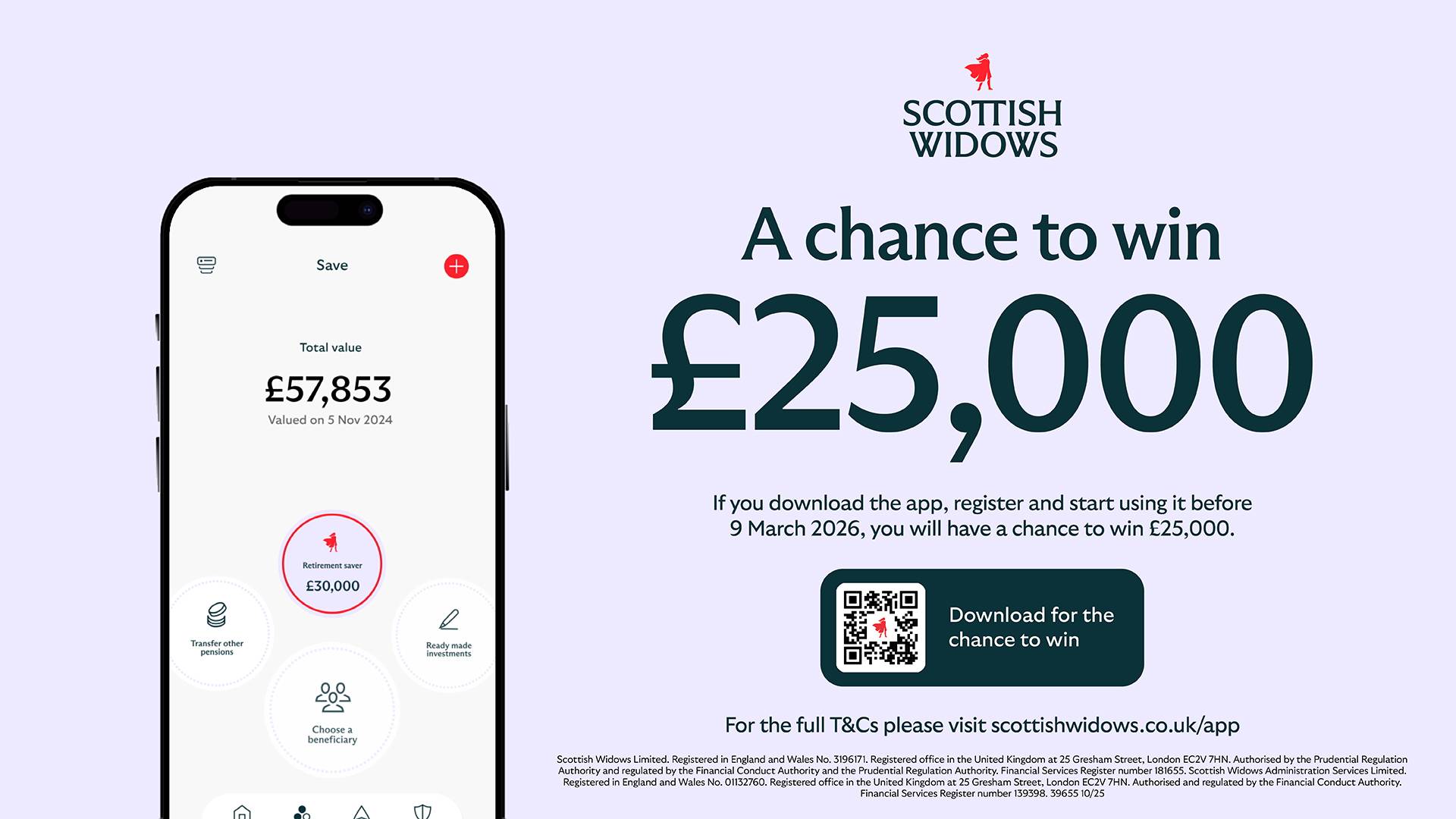 Scottish Widows app prize draw wallpaper