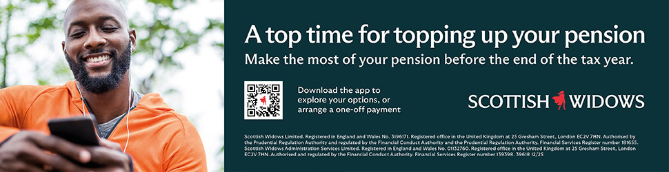 Scottish Widows topping up your pension banner