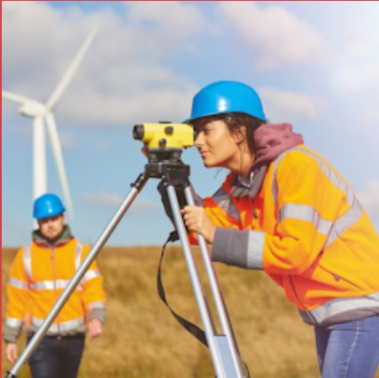 Person looking through eye equipment for climate solutions