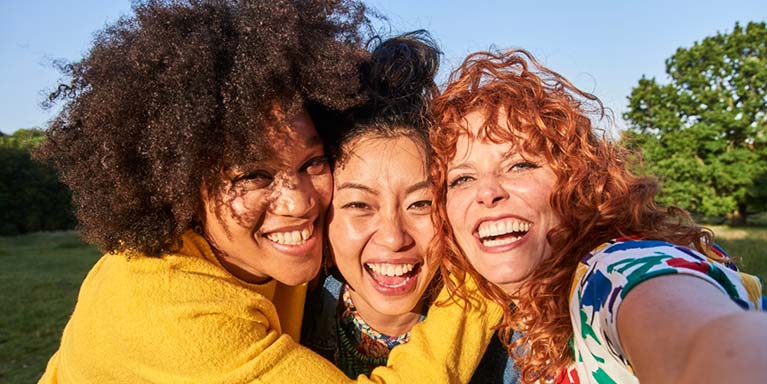Three happy women