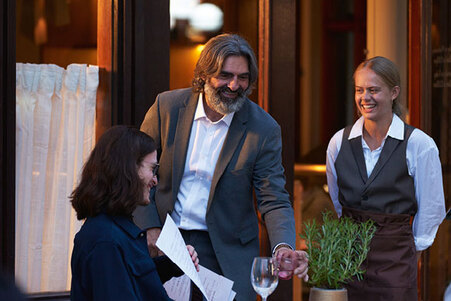 Customer being served a drink