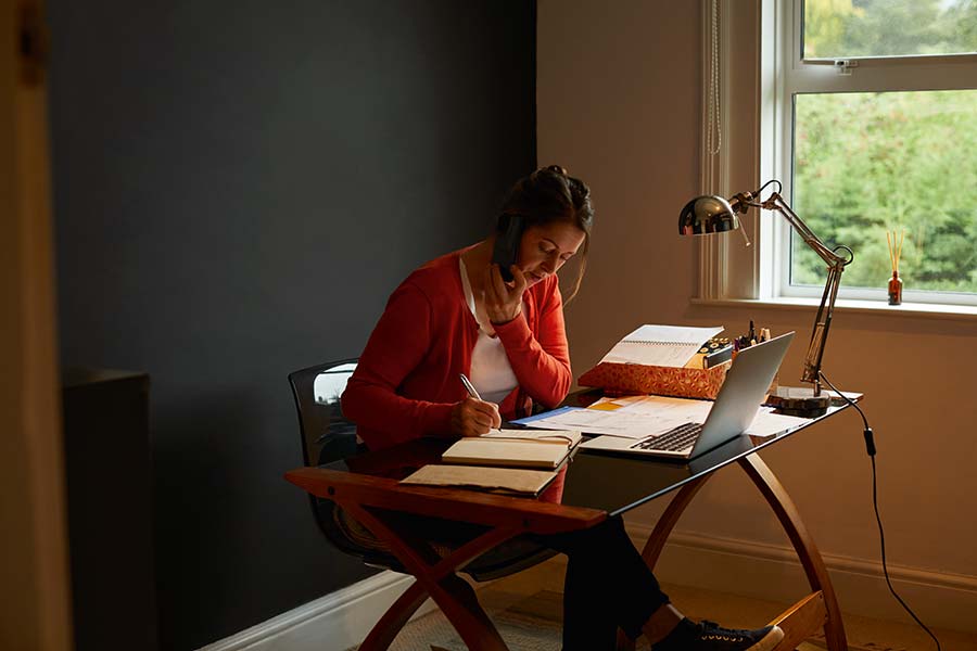 Woman in study