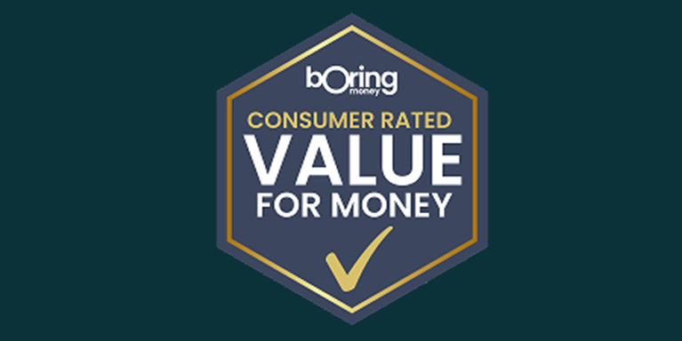 We werw awarded consumer rated value for money by Boring Money.