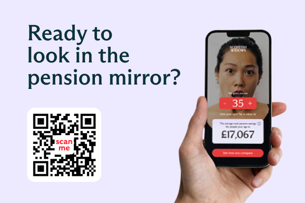 Scan the QR code to look in the pension mirror
